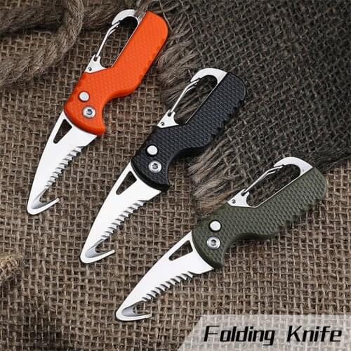 Folding Knife Tactical Survival Knives Multi function Pocket Knife Portable Keychain Folding Fruit cutter Camping Supplies Tool