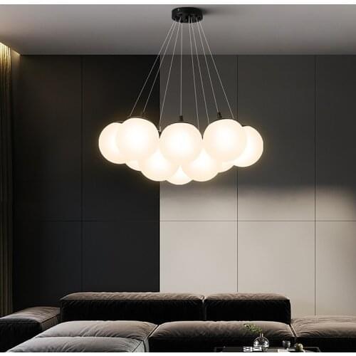 Modern Nordic E27 Glass Ball Lampshade Pendant Lamp Living Room Bedroom Loft Kitchen Dining Room Home Decoration Indoor Lighting