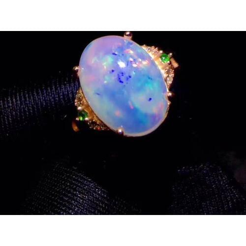 Natural And Real Opal Rings 925 Sterling SilverJewelry Accessories Stone Ring Cut Fire Luxury For Women