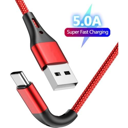 USB 3.0 Type C Super Fast Charging data Cable For Huawei P40 lite Xiaomi 11 Lite Redmi Note 10 Pro Phone Charger LED Nylon Cord
