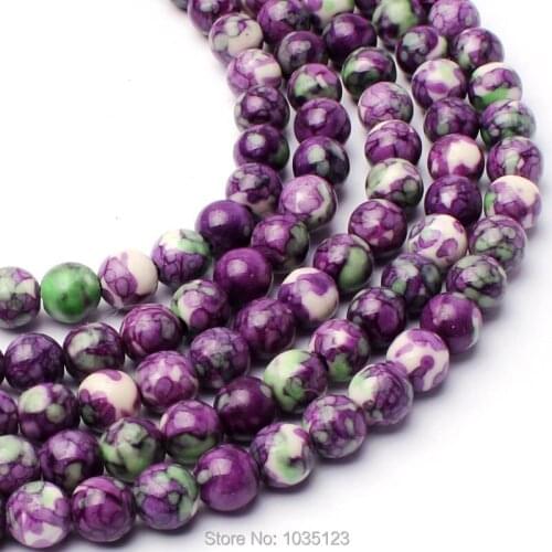 High Quality 6mm Pretty Round Shape Mixed Color Stone DIY Loose Beads Strand 15" DIY Creative Jewellery Making w3336