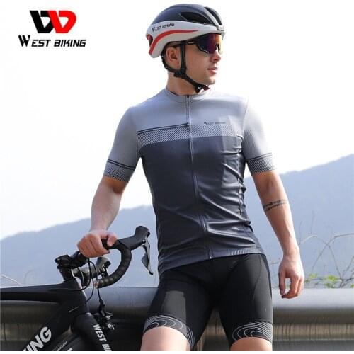 WEST BIKING Man Cycling Jersey Summer Short Sleeve Bicycle MTB Road Bike Clothing Team Racing Shirts Mens Cycling Equipment