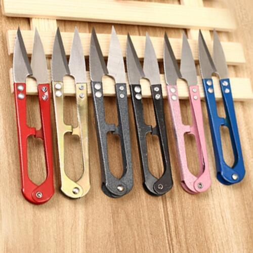 1Pcs Multicolor Trimming Sewing Scissors Nippers U Shape Clippers Yarn Stainless Steel Embroidery craft Scissors Tailor