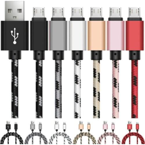 10pcs 2m 6FT Micro USB Cable for Xiaomi Redmi Note 5 Pro 4 Reversible Micro USB Charger Data Cable for Samsung S7 Mobile Phone