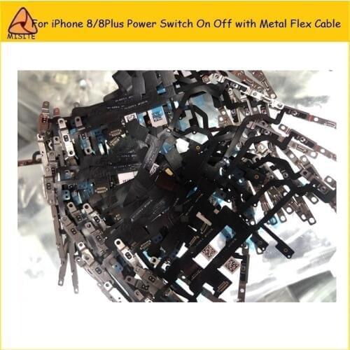 10Pcs/Lot New Power Flex For i Phone 8/8Plus/8G/8P Power On/Off Switch Control Button Volume Button with Metal Flex Cable Ribbon
