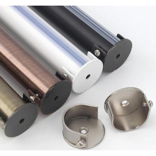 2Pcs Closet Rod Bracket Holder U Shape Socket Brace Shower Rod Pole Support Curtain Rod Bracket with Screws