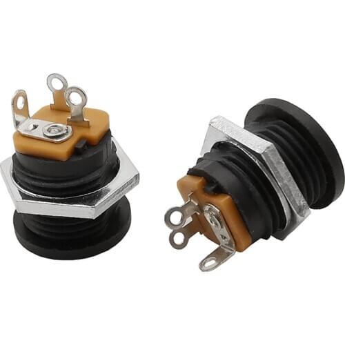 20PCS DC-022 DC Power Jack Socket dc connector Adapter interface DC022 5.5X2.1mm Supply Jack Socket Panel Mount plug 5.5*2.1mm