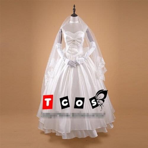 2020 Japanese Anime Hot Game Fate Fgo Altria Pendragon Saber Cosplay Costume Gorgeous Wedding Dress