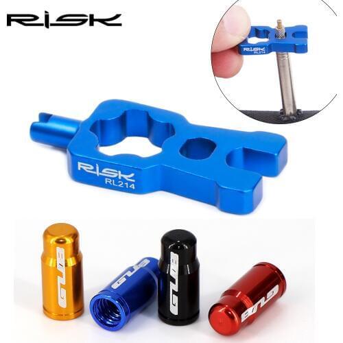 RISK 4 In 1 Bike Valve Core Wrench and Presta Tire Valve caps Bicycle Valve Removal Tool Portable Repair Tools Accessories 2020