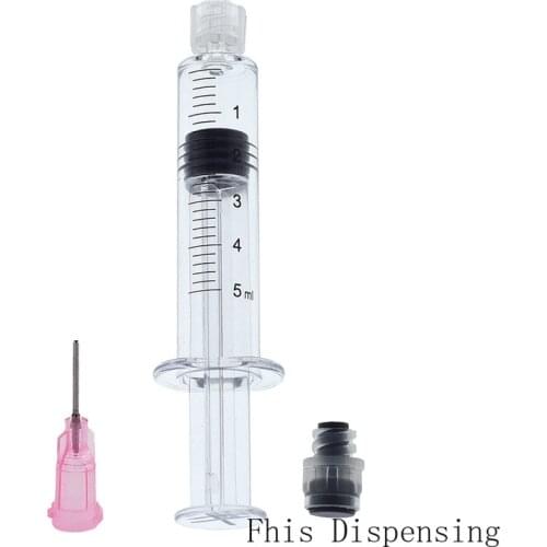 5ml Luer Lock Syringe (Gray Piston) with 20G Needle Reusable Pack of 2
