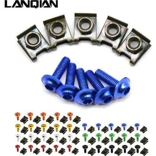 6mm Motorbike CNC Fairing body work Bolts Screws 5 pcs For Yamaha TMAX 500 T-MAX 500 Tmax 530 T-MAX 530 YZFR3 YZF R3 yzf-r3