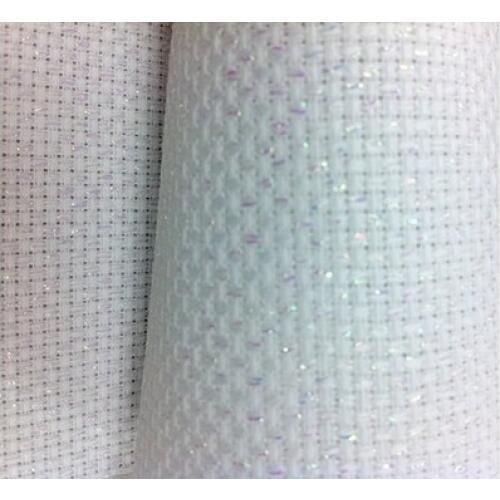 9TH oneroom 6th Aida 14ct white cloth silver line gold cross stitch fabric brilliant pearl canvas DIY handmade needlework craft