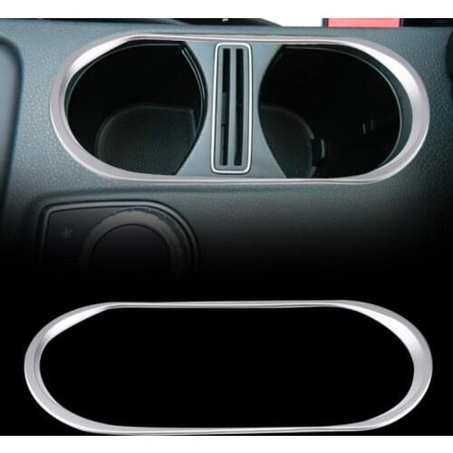 Car Water Cup Holder Cover Center Console Water Cup Holder Trim Cover Silver Chrome for Mercedes-Benz A/CLA/GLA-class 2013-2017