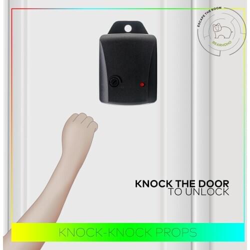 BearHoHo Room Escape Props Knock on Door to Unlock Vibration Induction to Open the Door Adventure Game
