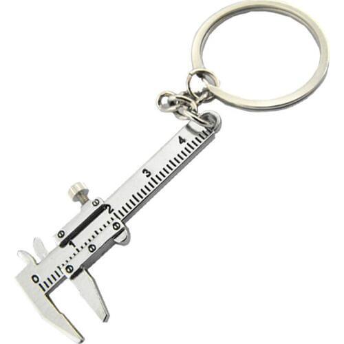 FREE SHIPPING BY DHL 100pcs/lot 2019 New Metal Vernier Caliper Keychains Mini Vernier Caliper Keyrings Multifunction Gifts