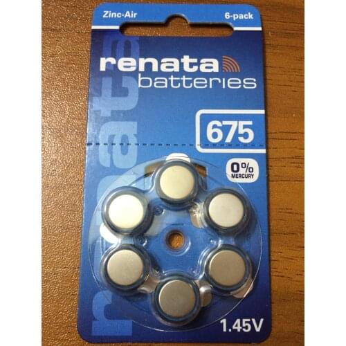 Freeship Renata Maratone Plus Size ZA675 PR44 Zinc Air 1.45V 10Pack(60 batterys)