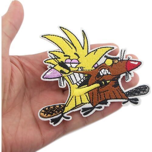 The Beavers Sticker for Clothing Applications Patches on Clothes Iron Cartoon Embroidered Patch for Backpack Handbag Badge