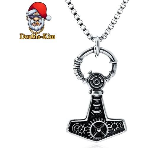 Mechanical Thor Gear Necklace Hip-Hop Rock Street Culture Titanium Stainless Steel Classic Chain Necklace Fashion Man Jewelry