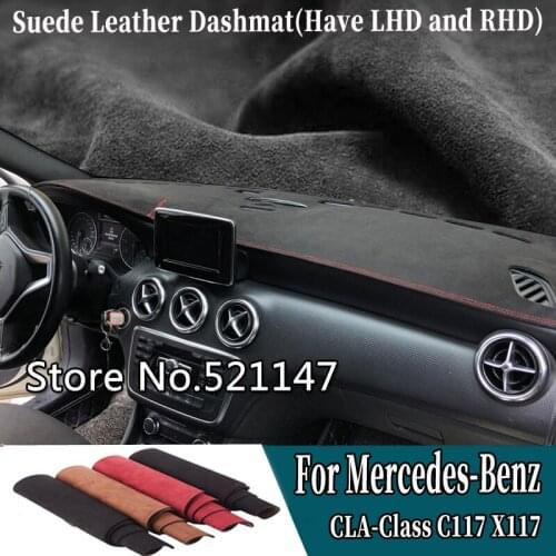 For Mercedes-Benz CLA-Class C117 X117 CLA 180 200 220 Suede Leather Dashmat Dashboard Cover Pad Dash Mat Car-styling Accessories
