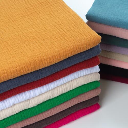 Double Cotton Linen Fabric Soft Baby Cloth Dress Bamboo Crepe Slub Fashion Clothing DIY Sewing Craft Material 130*50cm