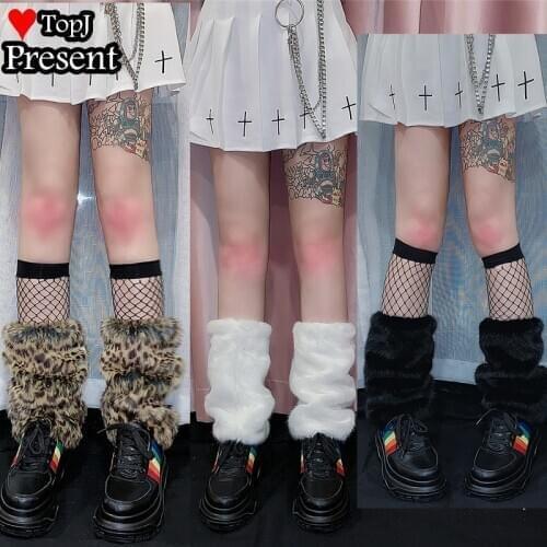 Women girl Leopard Print leg warmers Women Outdoor Knee High Elastic Leg Warmers Winter Slim Gothic Hip-hop Punk Rock Socks