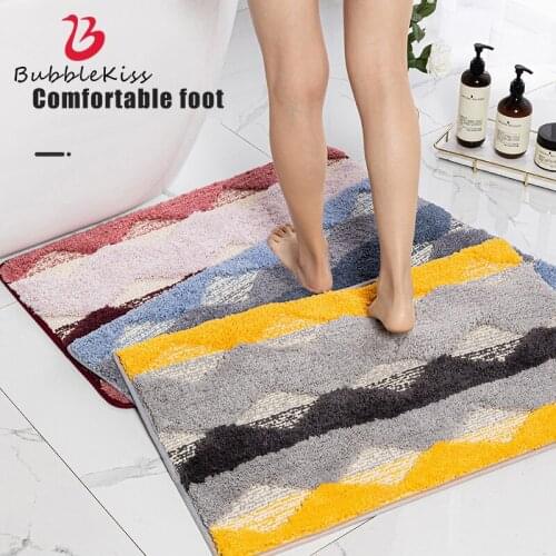 Bubble Kiss Modern 3cm Plush Welcome Mats for Front Door Home Bathroom Decor Soft Skin-friendly Rug Kitchen Absorbent Carpet