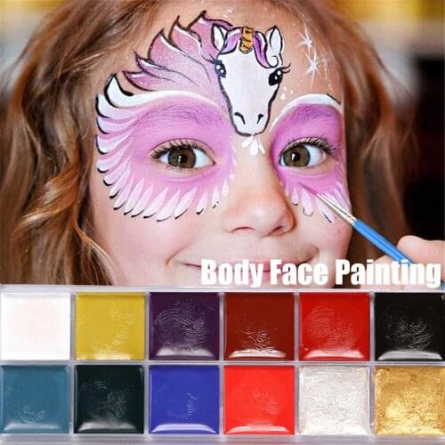 Body Paint Face Paint Palette Tattoo Makeup Oil Painting Henna Halloween Party Fancy Waterproof Tattoo Kit Body Art Paint Cream