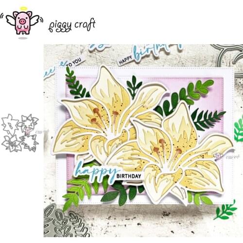 Piggy Craft metal cutting dies cut die mold Flower leaf decoration Scrapbook paper craft knife mould blade punch stencils dies