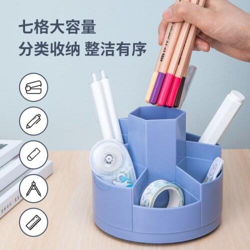 Multifunctional Many Grid 360 Degree Rotating Pen Holder Desktop Organizer Large Capacity Pencil Box School Stationery