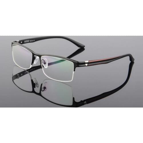 Width-135 Ultra light pure titanium semi-rim men eyeglasses frames male TR90 elastic legs eyewear oculos Spectacles frames women