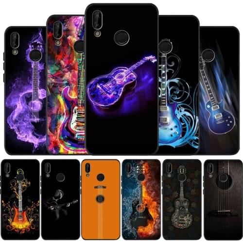 Music Score Violin Guita Black Silicone Soft Phone Case For Huawei 40 30 20 10 9 Lite Pro P smart 2019 Y6 Y6 Prime2019 Y9 2018