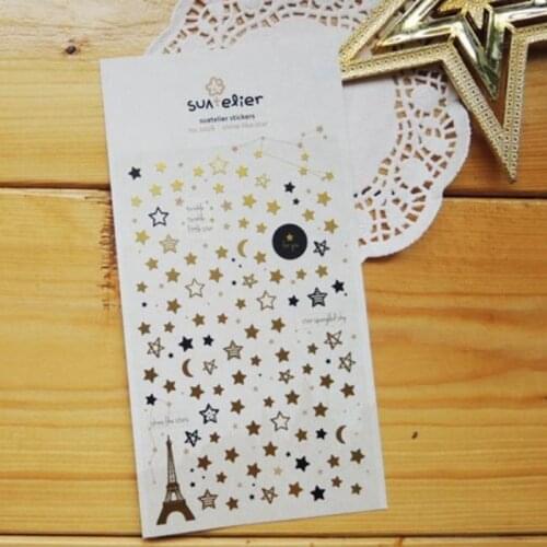 Korea Sonia Scrapbooking Die Cut Nail Sticker Shine Like Star Stationery Hobby DIY PVC Craft Decoration Suatelier Stickers