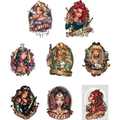 Europe Retro Cute girls clothing patch diy princess patches to stick with iron Stripe for jacket applique on clothes