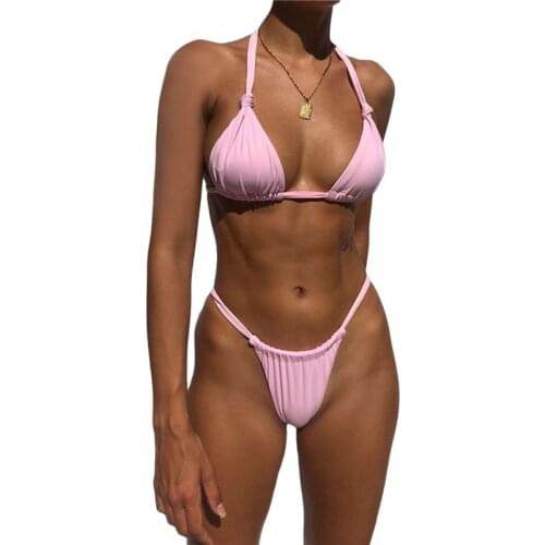 New Arrival Womens Bikini Set Sexy Breathable Bra and Panty Swimsuit Two-piece Suit for Swimming Beach Vacation Bathingsuits
