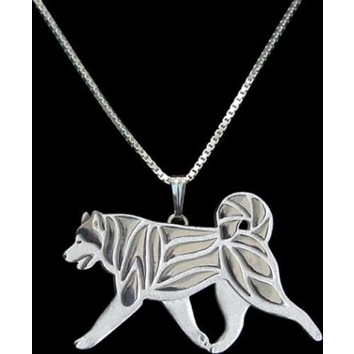 New Unique Romantic Gold Silver Color Alaskan Malamute Movement Pendant Necklace Hunger Games Necklace Women Best Friend Choker