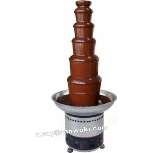 Stainless steel Commercial Fountain 82cm Chocolate Fountain Machine With 6 Layers Stainless Steel Screw Chocolate Fondue 220V