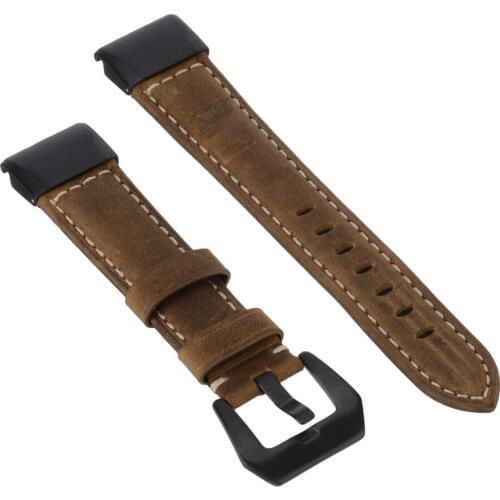 Shellhard New Quick Fit Genuine Leather Watchbands For Garmin Fenix 5/Fenix 5X 2 Colors Watch Band Wristband Strap