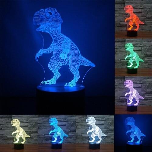 3D LED Illusion Lamp Night Light kids Dinosaur Toys Gifts 16 Color Change with Remote/USB for Age 3 4 5 6 7 8 Xmas Birthday