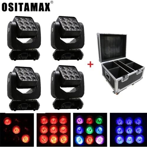 9x12w LED Beam Moving Hed Light RGBW LED DJ Beam Light Matrix Beam Disco Stage Lighting Equipment DMX512 Mini Party DJ Lights