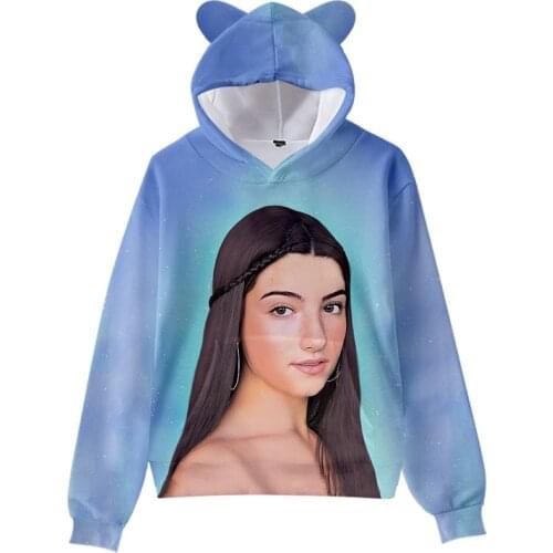 Streetwear Kawaii Charli DAmelio Hoodies Children Cat Ears Charli Damelio Sweatshirts Men/Women/kids Autumn Winter Clothing
