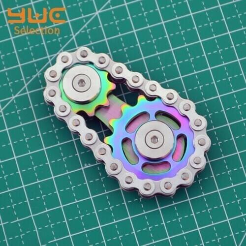 YUC Sprockets Gears Spinner Rainbow Metal Fidget Spinner Stainless Steel Alloy Spinner EDC Kids Adult Relieve Stress Toys