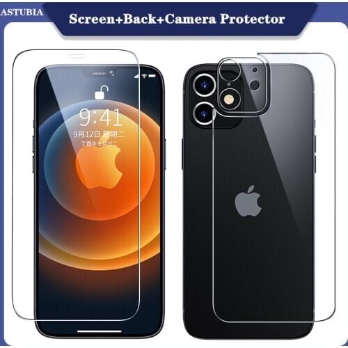 3-in-1 Tempered Glass For iPhone 12 11 Pro Max Screen Protector Baxk Glass On For iPhone11 12 Pro Max Camera Lens Film Glass