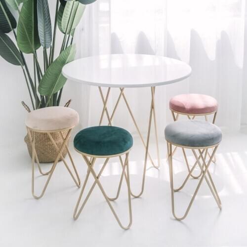 Iron Stool Dressing Chair Northern Europe Restaurant Stool Bedroom Modern Stool Ins Originality Small Round Stool Shoes Stool