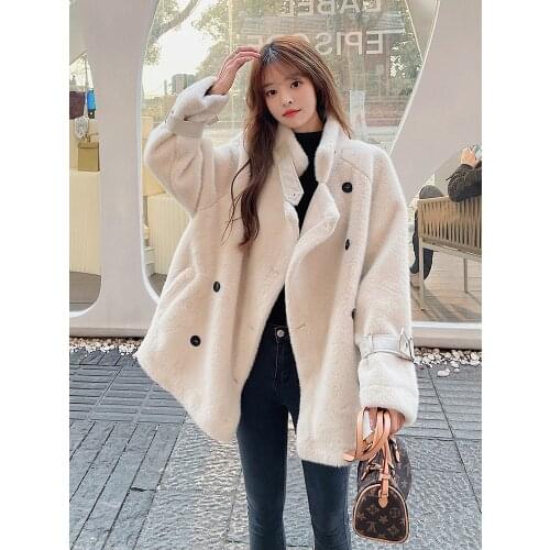 Women 2021 Autumn Winter Faux Fur Coat Female Casual Warm Soft Fake Fur Jacket Plush Overcoat New Ladies Elegant Outerwear C537