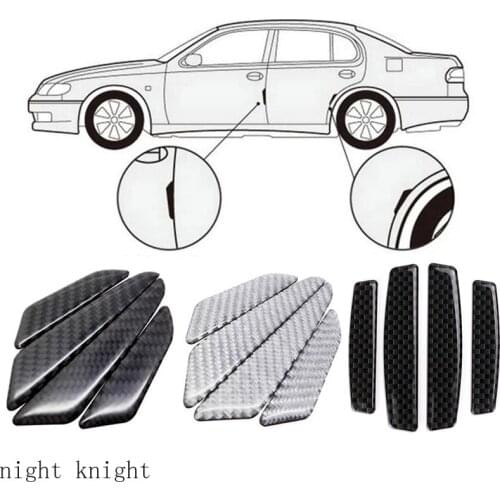 1 set/4pcs Car Door Side Anti Scratch Cover-up Stickers 3D Carbon Fiber Rearview Mirror Anti-collision Adhesive Stickers