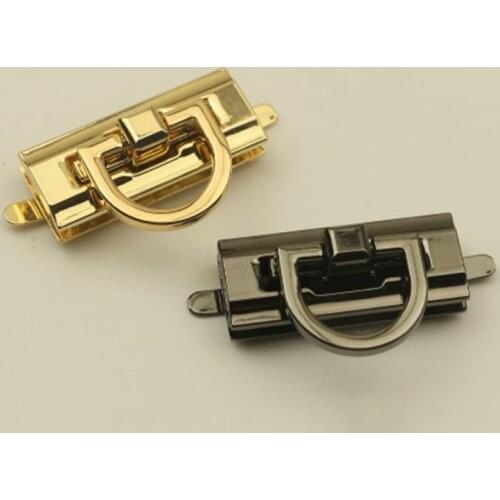 1pcs Metal Turn Lock Fashion Switch Lock With D Ring for DIY Handbag Bag Purse Luggage Hardware Closure Bag Parts Accessories