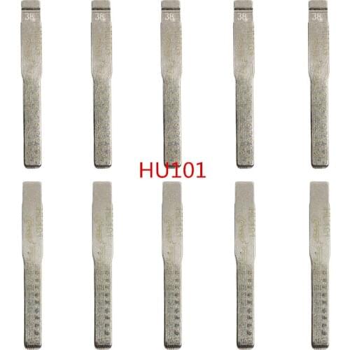 10pcs/lot HU101 Uncut Engraved Line Car Remote Key Blade with Scale 38# NO.38