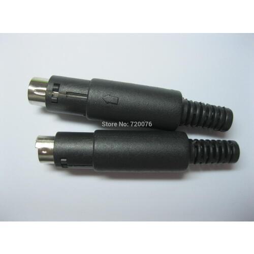 10 Pcs DIN Plug Connector 7 Pin Mini w/ Plastic Handle