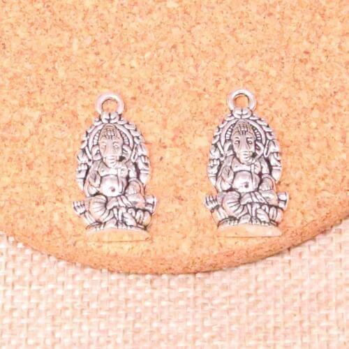 10pcs Ganesha elephant buddha Charms Metal Alloy pendants DIY Jewelry 26*14mm