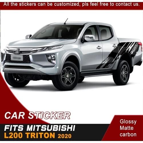 2 Pcs Car Decals Side Body Box Bed Stripe Triton Mudslinger Graphic Vinyl Cool Car Sticker Fit For Mitsubishi L200 Triton 2020